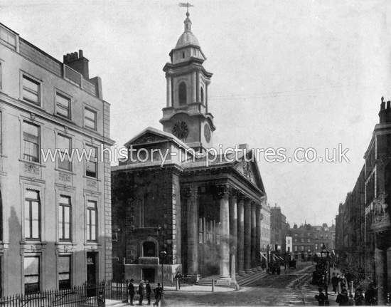 The Church of St. George's, Hanover Square, London. c.1890's.